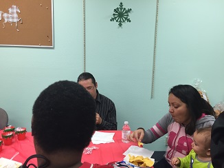 eating lunch at the event